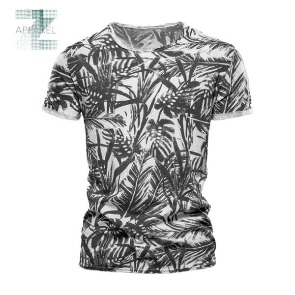 Wholesale High-Quality Casual Men's O-Neck Floral Printed  Cotton Polyester 170gsm Men's T-shirts