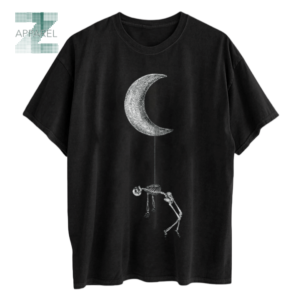 High Quality Halloween Print Black T-Shirt - 100% Cotton - 180gsm Short Sleeve Unisex T-Shirt - Image 2