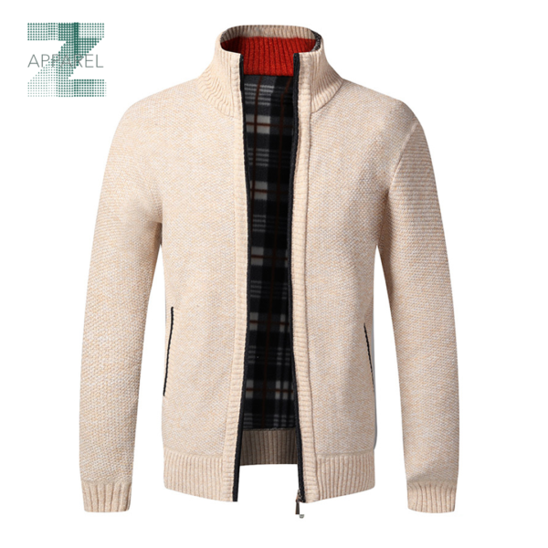 Men's Cardigan Winter Warm Top Zipper Sweater - 280gsm Cotton Polyester Blend