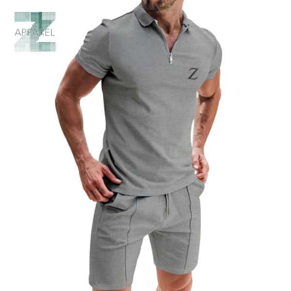 Men's Plus Size Casual Summer Suit 2-Piece Set Short-Sleeved T-Shirt Drawstring Pockets Shorts - Image 4