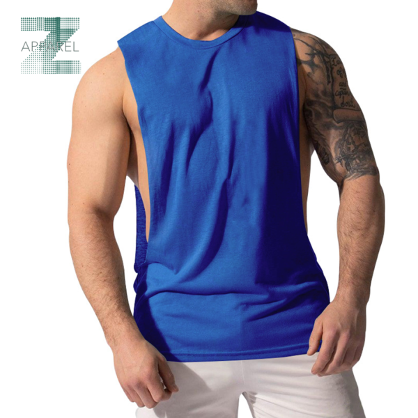Hot Selling Men's Sleeveless Vest - Custom Singlet Training Tank Tops, 100% Cotton, 180gsm - Image 3