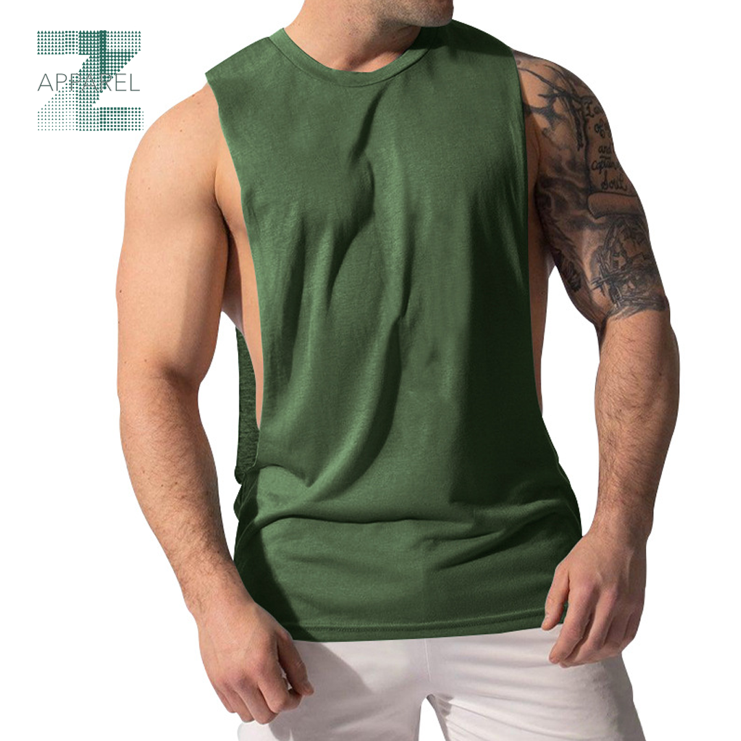 Hot Selling Men's Sleeveless Vest - Custom Singlet Training Tank Tops, 100% Cotton, 180gsm