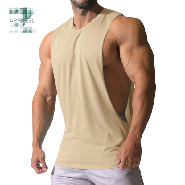 Hot Selling Men's Sleeveless Vest - Custom Singlet Training Tank Tops, 100% Cotton, 180gsm - Image 4