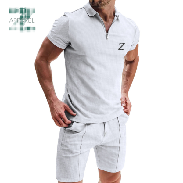 Men's Plus Size Casual Summer Suit 2-Piece Set Short-Sleeved T-Shirt Drawstring Pockets Shorts