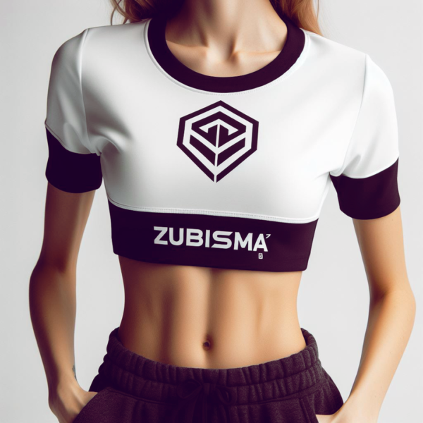 Women's Short Sleeve Slim Fit 180gsm Cotton Polyester blend Women's workout crop top - Image 4