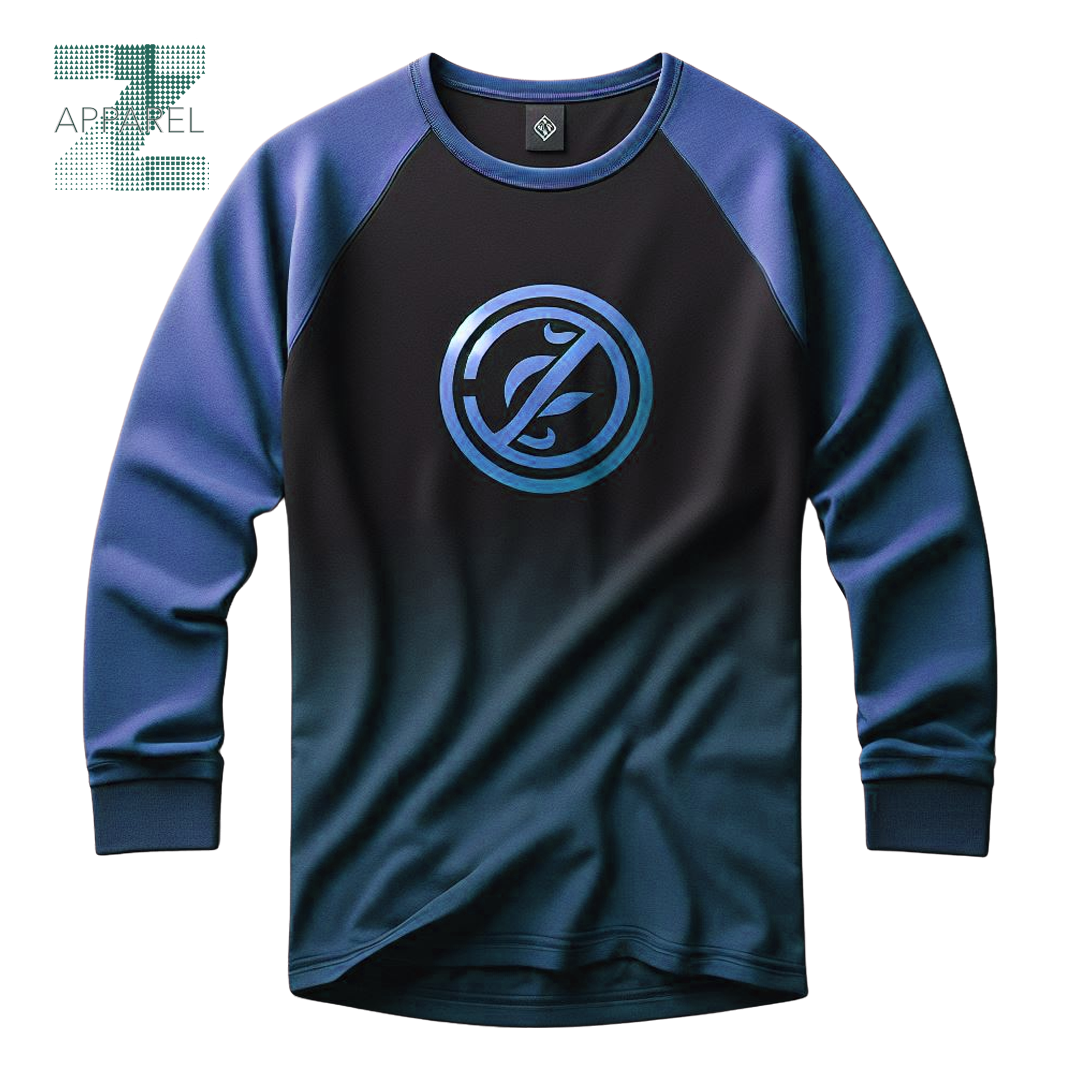 High Quality Double Layer Raglan Long Sleeve Printed T-Shirt - 100% Cotton, 180gsm