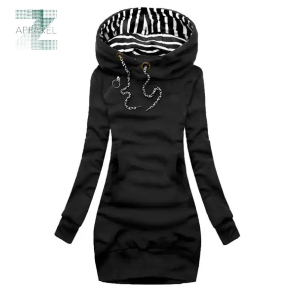 Women's Drawstring long Hoodie