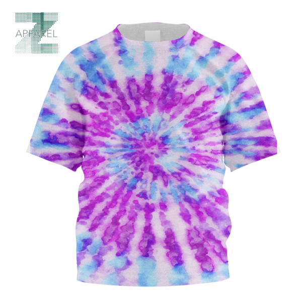 Kids T-Shirt Bambini In Cotone 100% Con Stampa Tie Dye Colorata, Lupo K-260, Taglia 10-12 Anni