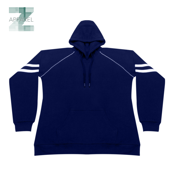 Sueded Fleece Women's Hoodie with Stripes on Sleeves designed for comfort and durability - Image 3