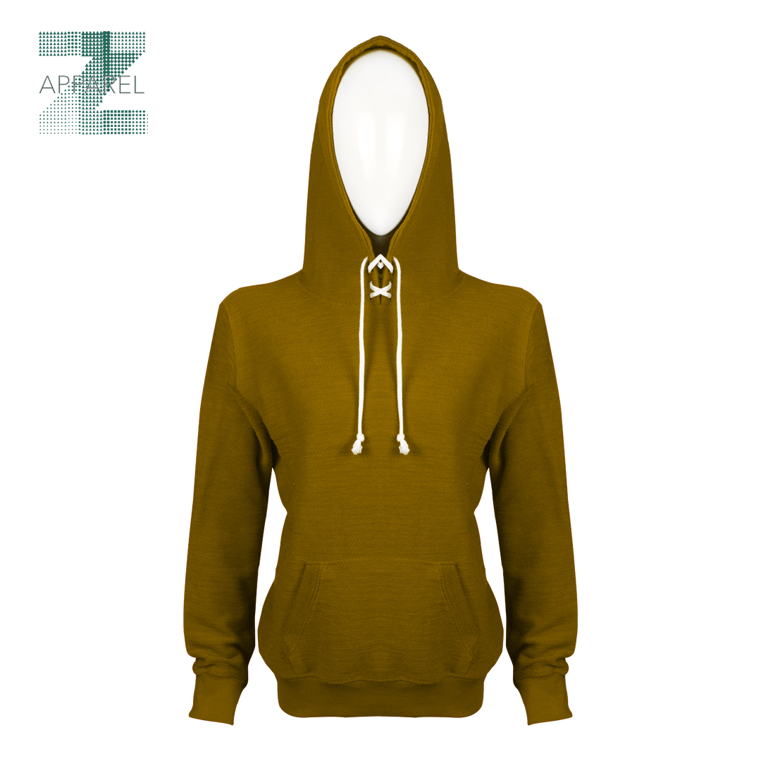 High-Quality Women's French Terry Hoodie Featuring Sport Lace - 300gsm - blend of cotton and polyester