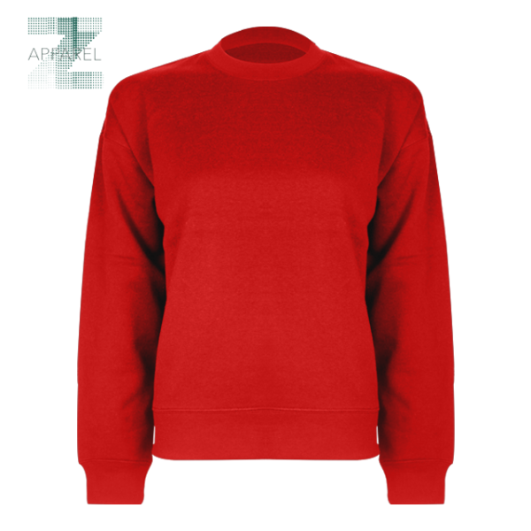 High-Quality Custom Logo Long Sleeve Ladies Fleece Crewneck - 300gsm - Image 3