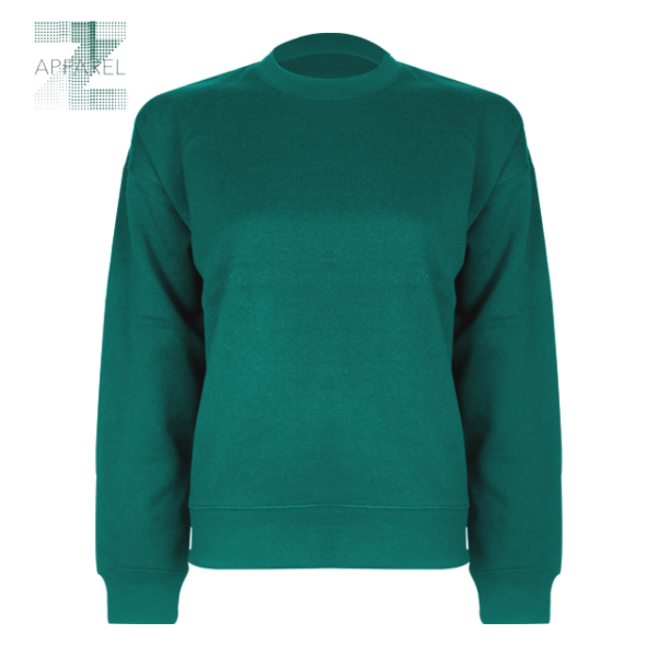 High-Quality Custom Logo Long Sleeve Ladies Fleece Crewneck - 300gsm - Image 2