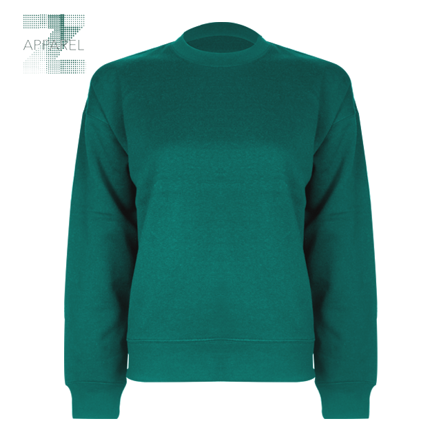 High-Quality Custom Logo Long Sleeve Ladies Fleece Crewneck - 300gsm