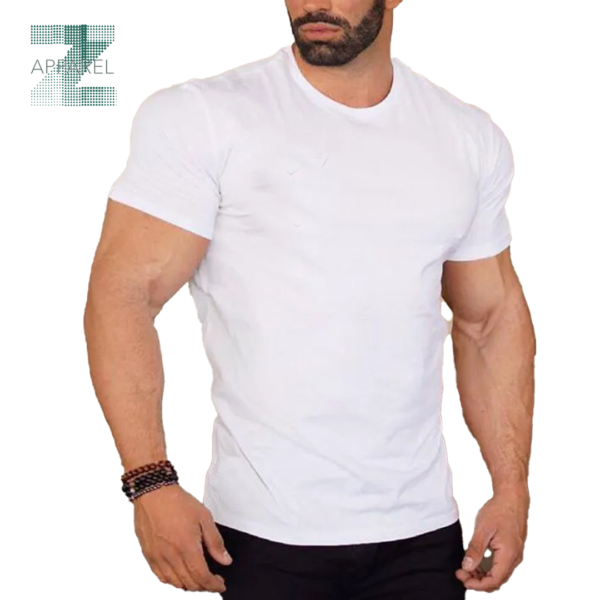 Wholesale Men's Fitness T-shirt 100% cotton running and training Tshirt with a breathable and sustainable design - Image 2