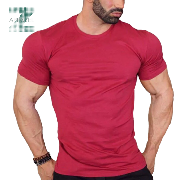 Wholesale Men's Fitness T-shirt 100% cotton running and training Tshirt with a breathable and sustainable design - Image 4