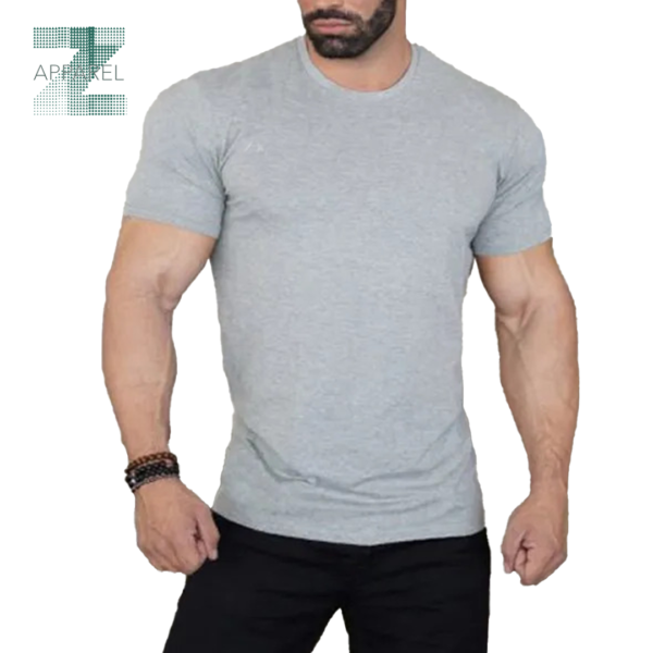 Wholesale Men's Fitness T-shirt 100% cotton running and training Tshirt with a breathable and sustainable design - Image 3