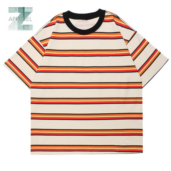 Men's Loose Striped Polo Shirt